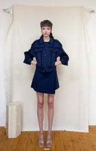 Load image into Gallery viewer, DENIM WRAP SKIRT with frills