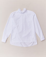 Load image into Gallery viewer, Shirt with ruffled collar, crisp white