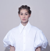 Load image into Gallery viewer, EMA SHIRT with puffed short sleeves, crisp white