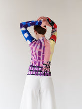 Load image into Gallery viewer, TOP PATCHWORK LILA, long sleeve