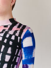 Load image into Gallery viewer, TOP PATCHWORK LILA, long sleeve