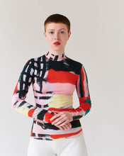 Load image into Gallery viewer, TOP PATCHWORK LILA, long sleeve