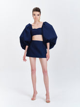 Load image into Gallery viewer, Denim Bonbon Bra with Puffed Sleeves