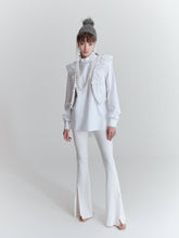 Load image into Gallery viewer, Shirt with ruffled collar, crisp white