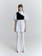 Load image into Gallery viewer, EMA SHIRT with puffed short sleeves, crisp white