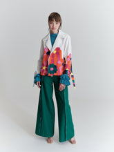Load image into Gallery viewer, Flower jacket, Off-white with handprinted flowers