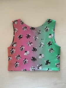 Reversible Crop TOP, flowers