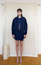 Load image into Gallery viewer, DENIM WRAP SKIRT with frills
