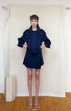 Load image into Gallery viewer, DENIM WRAP SKIRT with frills
