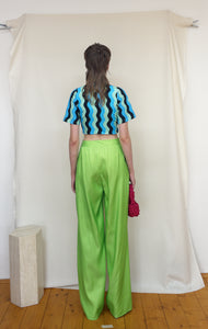 Green wide trousers- sample sale