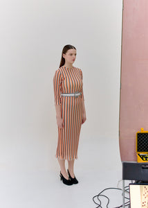 STRIPY DRESS with fluffy edges