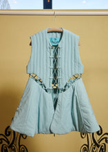 Load image into Gallery viewer, ARMOUR SET - CORSET with skirt bottom, black or dust blue
