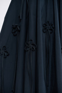 DONNA DRESS with flower embellishment- black