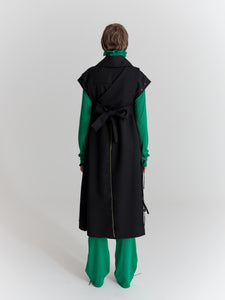 Long vest with a corset
