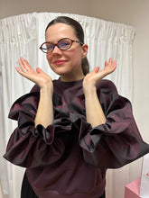 Načíst obrázek do prohlížeče Galerie, SWEATSHIRT with puff sleeves, plum

