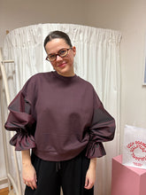 Načíst obrázek do prohlížeče Galerie, SWEATSHIRT with puff sleeves, plum
