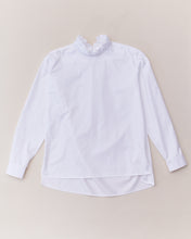 Load image into Gallery viewer, Shirt with ruffled collar, crisp white
