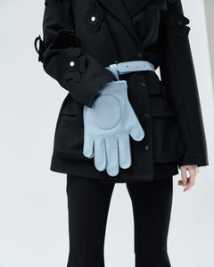 GLOVE BAG WITH BELT AND MINI STRAP, light blue