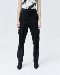 BERTA TAILORED TROUSERS WITH BOWS, black