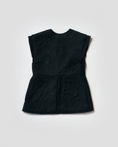 EMBROIDERED VEST with custom made motifs, black