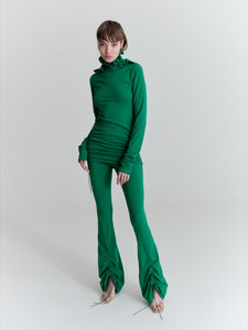 Lizard ruched mini dress, green
