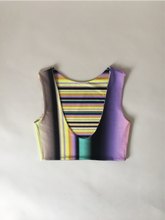 Load image into Gallery viewer, Reversible Crop TOP, yellow/mint
