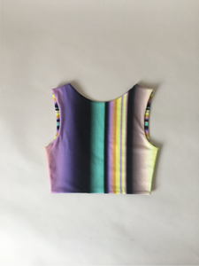 Reversible Crop TOP, yellow/mint