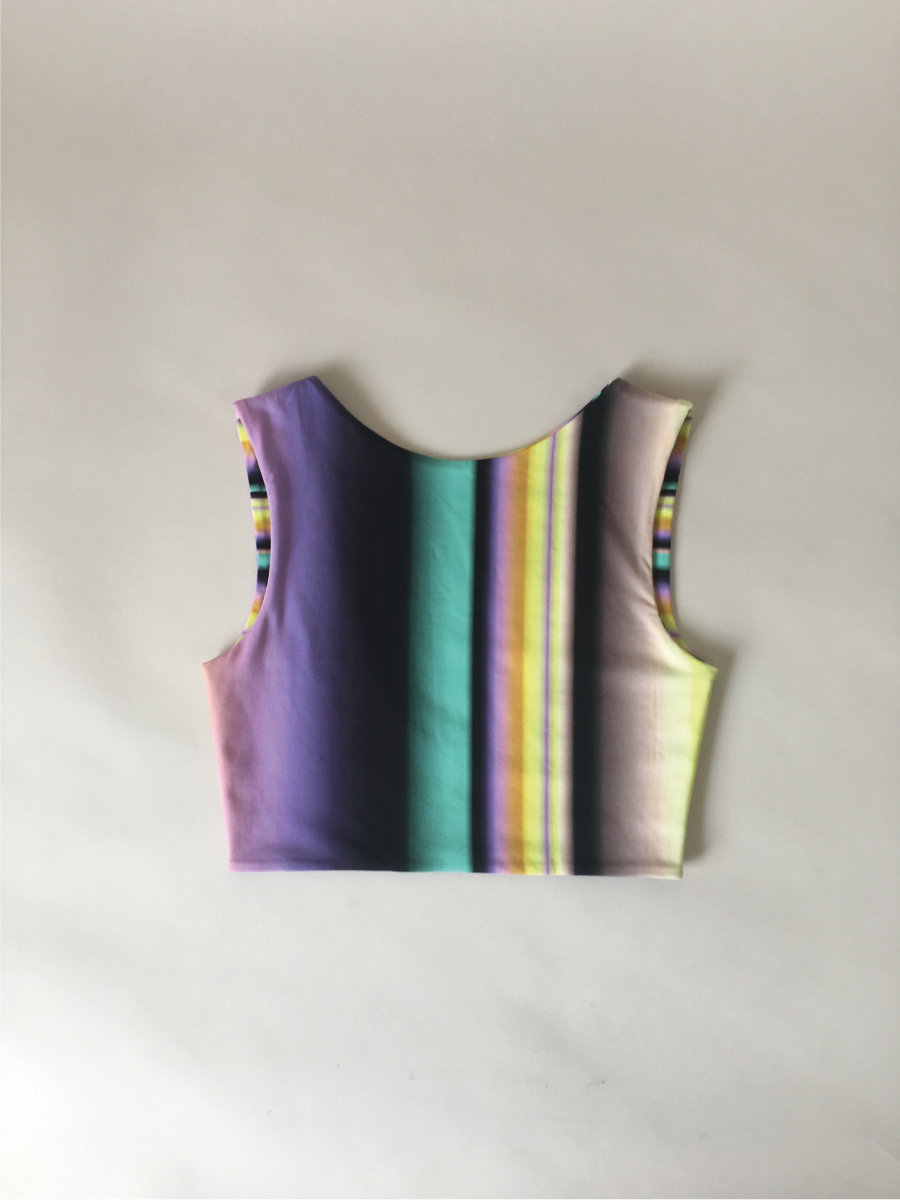 Reversible Crop TOP, yellow/mint